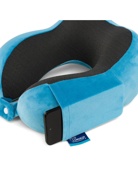 Ortopedyczna odciążająca poduszka podróżna typu rogal Timago TravelTim niebieska