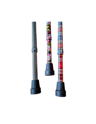 Laska inwalidzka aluminiowa z zawieszką – ozdobna w kwiaty Mobilex