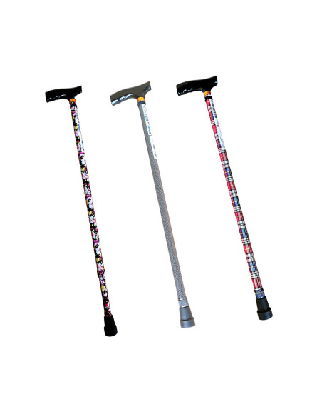 Laska inwalidzka aluminiowa z zawieszką – ozdobna w kratę Mobilex