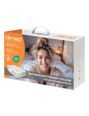 Poduszka ortopedyczna profilowana do snu, antyzmarszczkowa i odciążająca twarz Qmed Safe&Glow Therapy Pillow