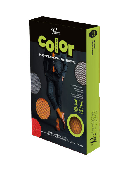 Męskie podkolanówki przeciwżylakowe CCL1 18-21mmHg Veera Color