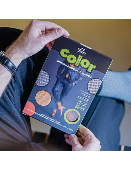 Męskie podkolanówki przeciwżylakowe CCL1 18-21mmHg Veera Color