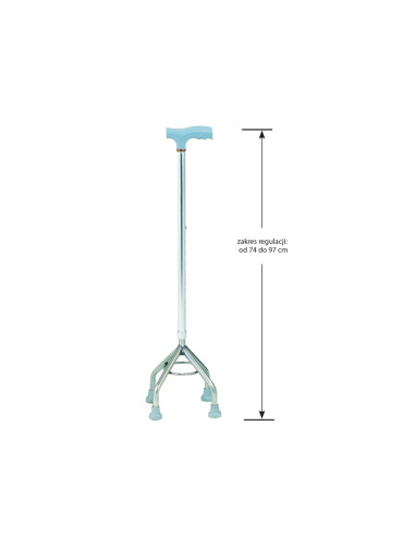 Czwórnóg aluminiowy wysoki, laska inwalidzka regulowana Armedical AR-017W