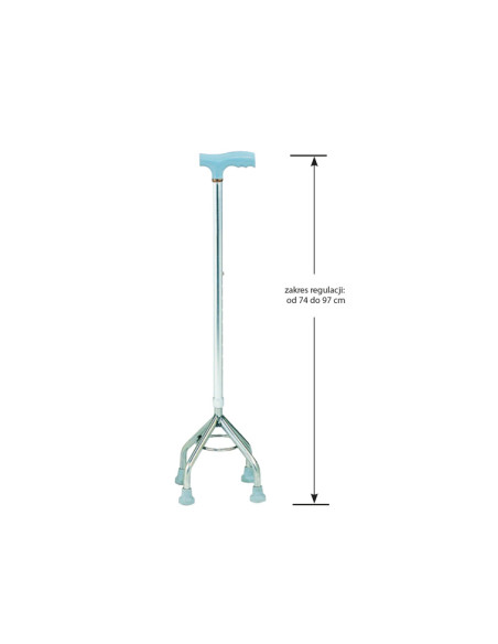 Czwórnóg aluminiowy wysoki, laska inwalidzka regulowana Armedical AR-017W
