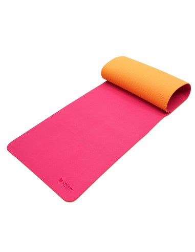 Mata do ćwiczeń rehabilitacyjnych, pilates, joga, antypoślizgowa yellowMAT TPE 183x61cm pomarańczowo-różowa