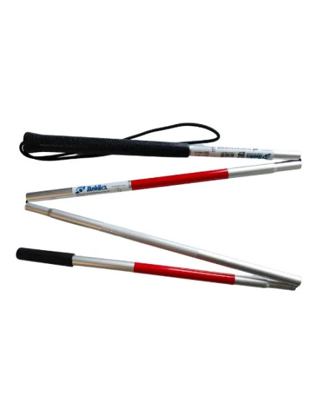 Laska inwalidzka dla niewidomych i niedowidzących z odblaskami, składana Mobilex Blind Cane