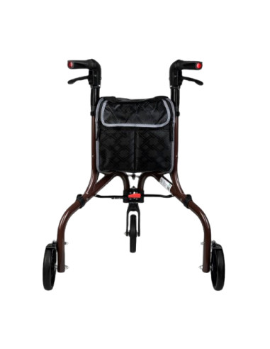 Chodzik trójkołowy aluminiowy rehabilitacyjny z torbą brązowy Reha Fund Genewa Premium