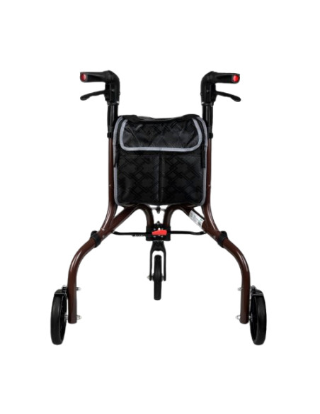 Chodzik trójkołowy aluminiowy rehabilitacyjny z torbą brązowy Reha Fund Genewa Premium