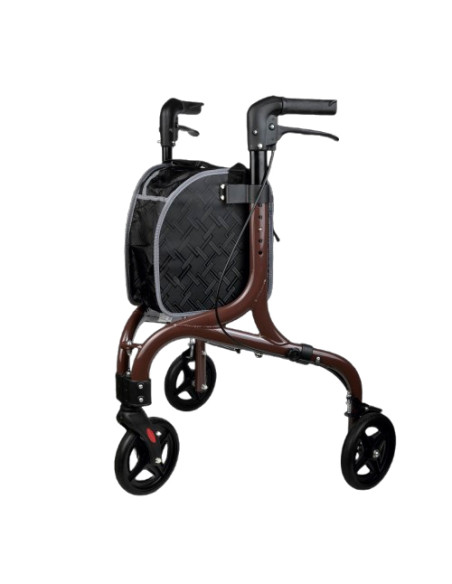 Chodzik trójkołowy aluminiowy rehabilitacyjny z torbą brązowy Reha Fund Genewa Premium