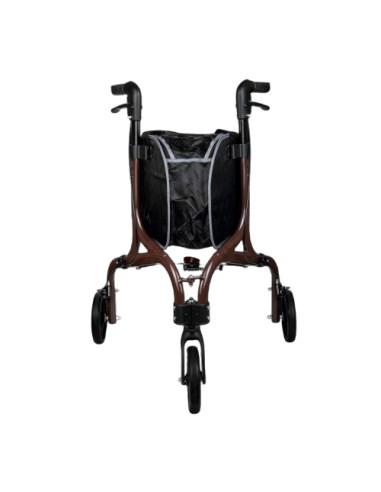 Chodzik trójkołowy aluminiowy rehabilitacyjny z torbą brązowy Reha Fund Genewa Premium