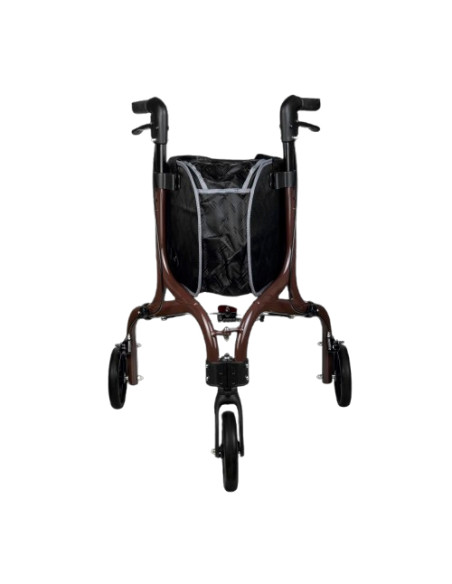 Chodzik trójkołowy aluminiowy rehabilitacyjny z torbą brązowy Reha Fund Genewa Premium