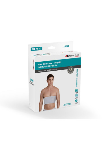 Pas żebrowy męski, uniwersalny na rzepy Armedical IMMOBILO RIB-M AR-7610 szary