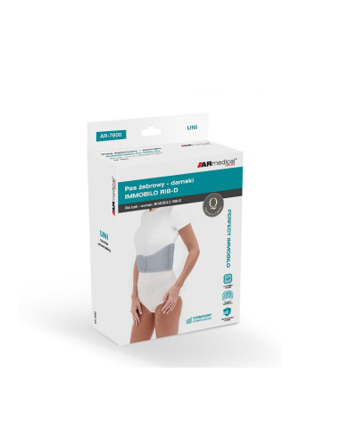 Pas żebrowy damski, uniwersalny na rzepy Armedical IMMOBILO RIB-D AR-7600 szary