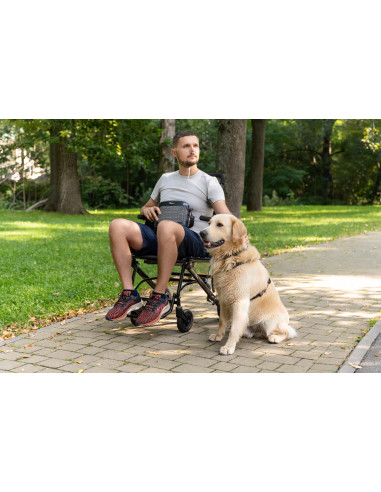 Wózek inwalidzki stalowy z funkcją transportową  i uchwytem do przewożenia Timago Mobil-Tim Plus