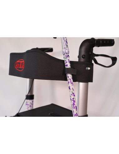 Podpórka 4-kołowa z laską inwalidzką w zestawie, chodzik składany na 4 kółkach Antar AT51006C Flowers