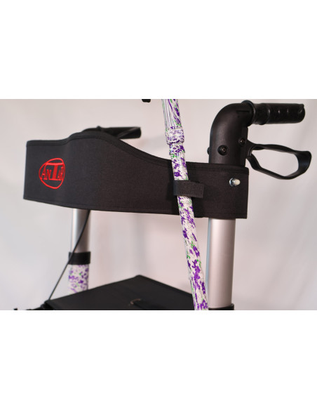 Podpórka 4-kołowa z laską inwalidzką w zestawie, chodzik składany na 4 kółkach Antar AT51006C Flowers