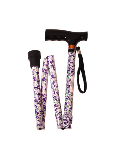 Podpórka 4-kołowa z laską inwalidzką w zestawie, chodzik składany na 4 kółkach Antar AT51006C Flowers