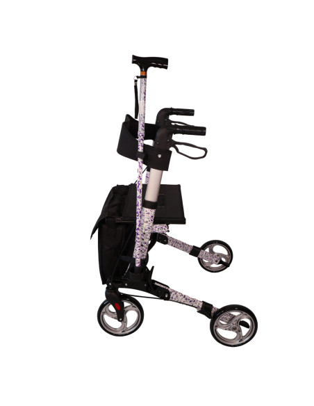 Podpórka 4-kołowa z laską inwalidzką w zestawie, chodzik składany na 4 kółkach Antar AT51006C Flowers
