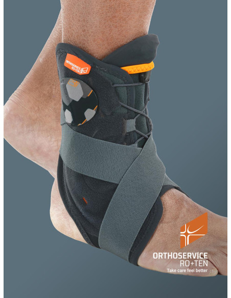 Orteza stawu skokowego ze stalkami i 8-punktowym systemem taśm elastycznych Orthoservice Malleorapid