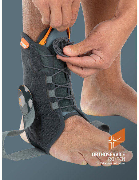 Orteza stawu skokowego ze stalkami i 8-punktowym systemem taśm elastycznych Orthoservice Malleorapid