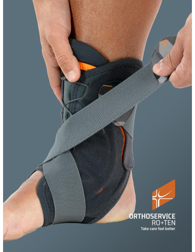 Orteza stawu skokowego ze stalkami i 8-punktowym systemem taśm elastycznych Orthoservice Malleorapid