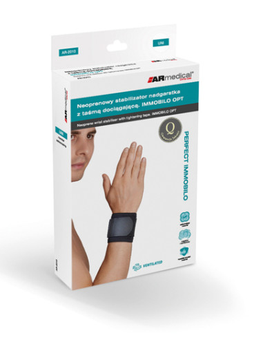 Neoprenowy stabilizator nadgarstka z taśmą dociągową AR-2010 czarny