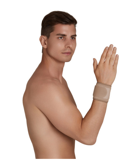 Neoprenowy stabilizator nadgarstka z taśmą dociągową AR-2010 beżowy