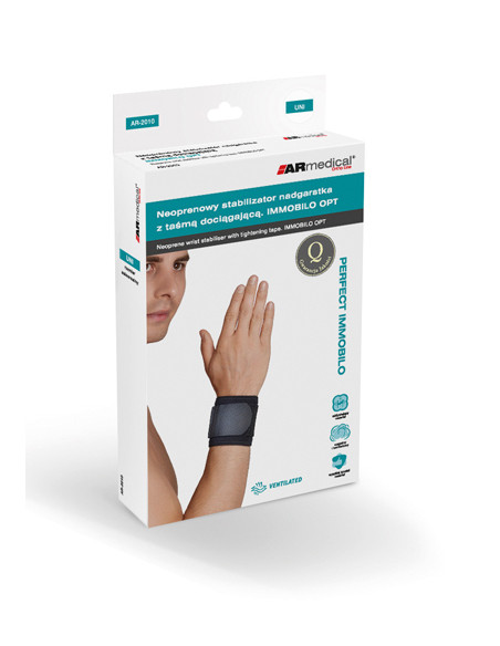 Neoprenowy stabilizator nadgarstka z taśmą dociągową AR-2010 beżowy