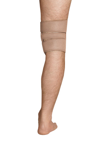 Stabilizator kolana z pierścieniem na rzepkę, zapinany na rzep – krótki – AR-6630 beżowy
