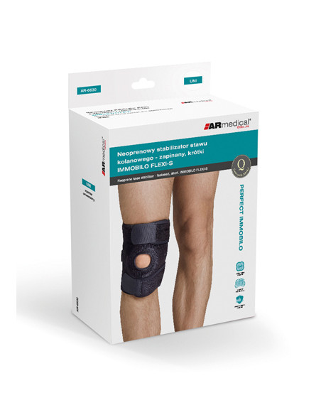 Stabilizator kolana z pierścieniem na rzepkę, zapinany na rzep – krótki – AR-6630 beżowy