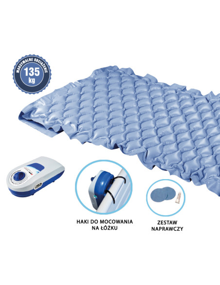 Materac przeciwodleżynowy pneumatyczny zmiennociśnieniowy bąbelkowy Armedical AR-920