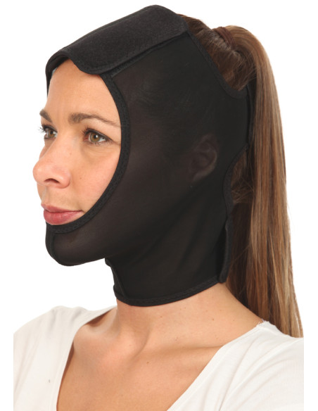 Opaska na twarz po zabiegu liftingu i liposukcji CERECARE Face-lift - czarna