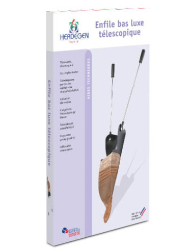 Przyrząd do zakładania skarpet na teleskopowych rączkach