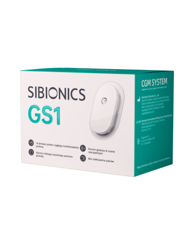 System Sibionics GS1 sensor z aplikatorem do ciągłego monitorowania glikemii w cukrzycy