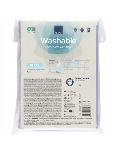 Podkład chłonny wielorazowy nieprzemakalny na łóżko 85x90cm z zakładkami Abena