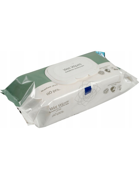 Chusteczki pielęgnacyjne oczyszczające i nawilżające do higieny osób chorych Abena 80 sztuk