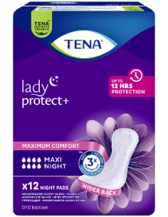 Tena Lady Protect+ Maxi Night wkładki urologiczne typu pieluchy anatomiczne dla kobiet 12 sztuk