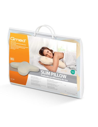 Poduszka ortopedyczna profilowana do spania na brzuchu typu motylek Qmed Slim Pillow