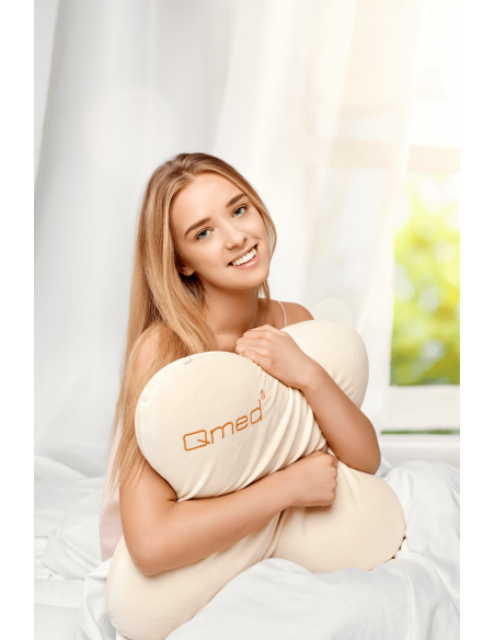 Poduszka ortopedyczna profilowana do spania na brzuchu typu motylek Qmed Slim Pillow