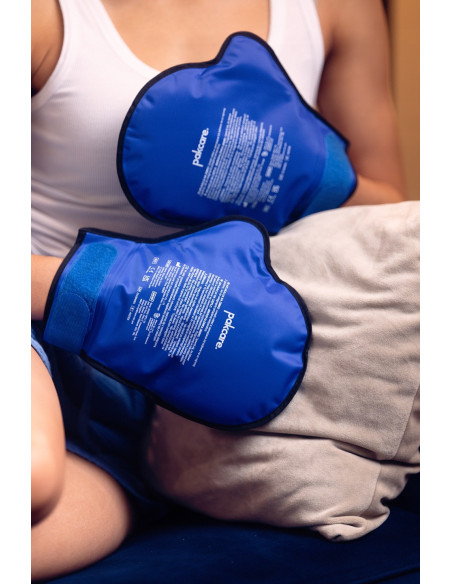 Rękawice terapeutyczne chłodząco grzejące na dłonie, kompres żelowy zimno ciepło na ręce