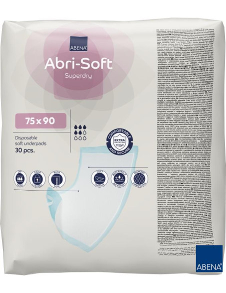 Podkłady chłonne jednorazowe z taśmą samoprzylepną 75x90cm Abena Abri-Soft 30 sztuk