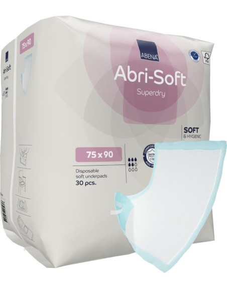 Podkłady chłonne jednorazowe z taśmą samoprzylepną 75x90cm Abena Abri-Soft 30 sztuk