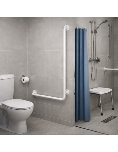 Uchwyt łazienkowy kątowy prawy - poręcz do łazienki i wc dla seniora