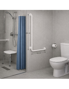 Uchwyt łazienkowy kątowy lewy - poręcz do łazienki i wc dla seniora 2