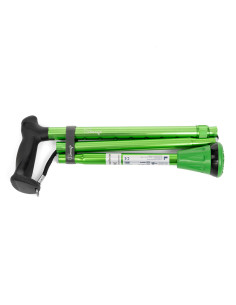 Laska inwalidzka aluminiowa składana PrimeTim lekka i funkcjonalna zielona 2