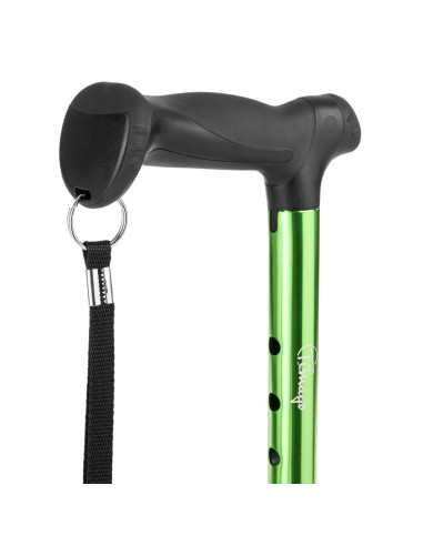 Laska inwalidzka aluminiowa składana PrimeTim lekka i funkcjonalna zielona