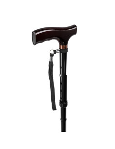 Laska inwalidzka aluminiowa składana - lekka, wygodna i bezpieczna - czarna 2