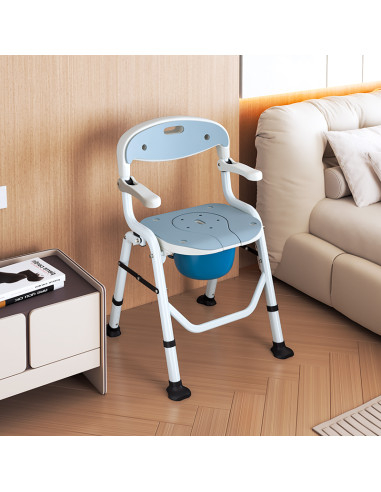 Krzesło sanitarne toaletowe prysznicowe składane - toaleta dla seniora Timago NEXO