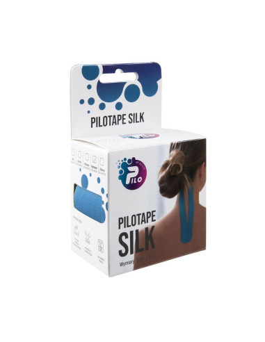 Medyczna taśma do kinesiology tapingu PILOTAPE SILK 5cmx5m niebieska