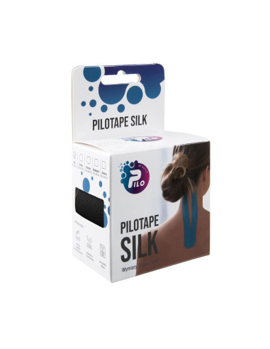 Medyczna taśma do kinesiology tapingu PILOTAPE SILK 5cmx5m czarna